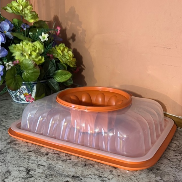 Party  jello  mold 10 1/2 tazasOrange Cake Carrier with Lid - Picture 1 of 5